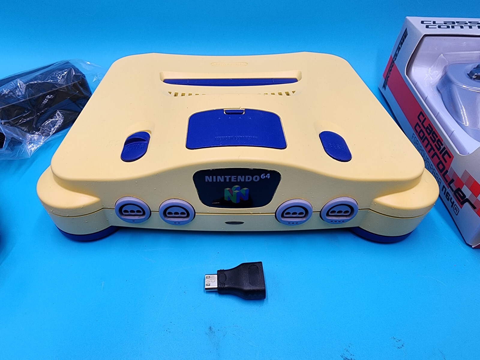 Custom HDMI Pokemon Yellow Nintendo 64 N64 US Console Bundle Controller Power