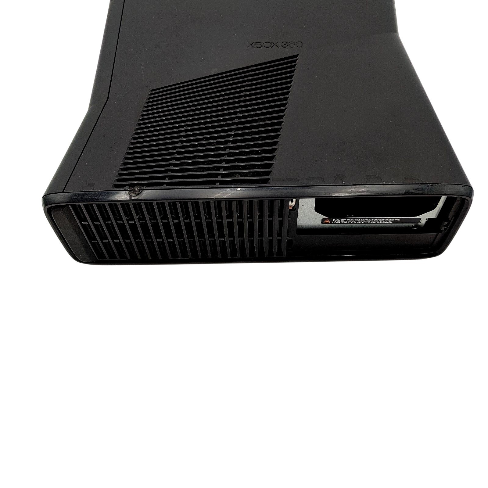 Microsoft Xbox 360 S Slim Console Model 1439 Black w/ Power Cord Powers Untested