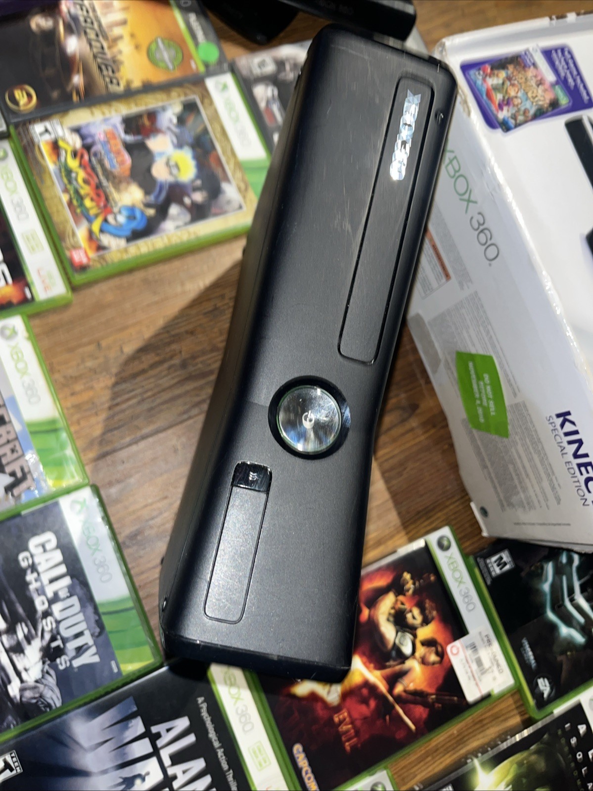 Microsoft Xbox 360 S 250gb Slim & Games – Console Box Cords Kinect Lot Bundle