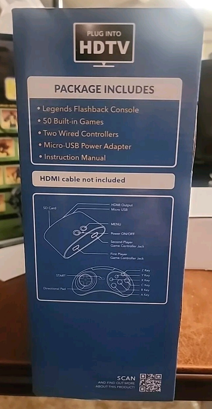 Legends Flashback Console 2 Controllers 50 Built In Video Games + An HDMI Cord!