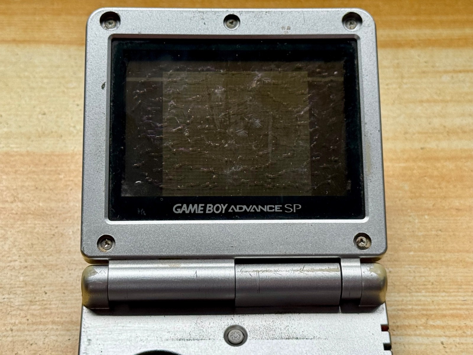 Nintendo Gameboy Advance SP AGS001 Ice Metallic Silver Handheld System Console