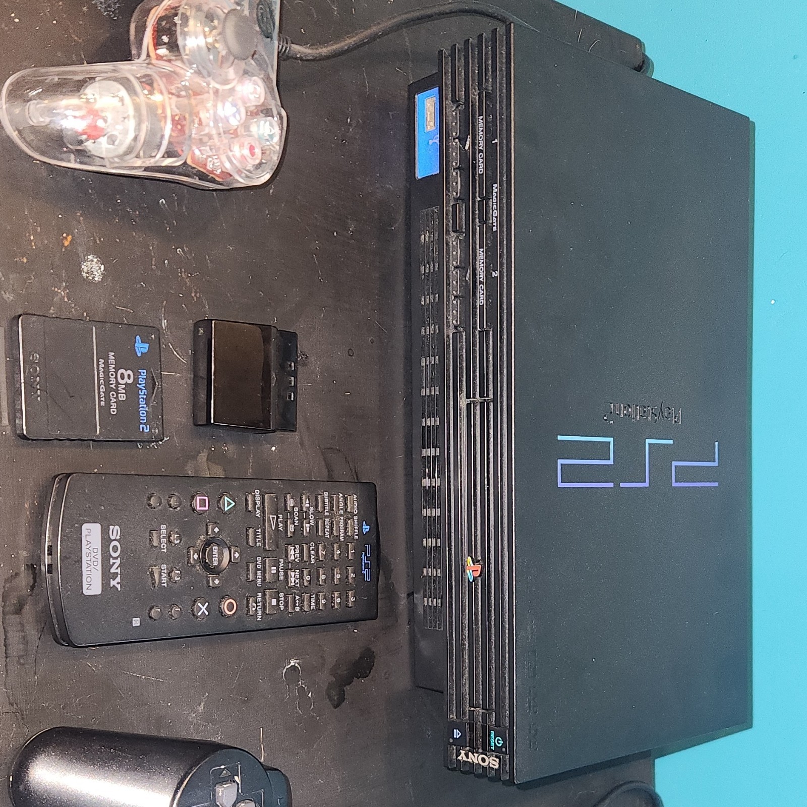 Sony PlayStation 2 SCPH-50001 Black Console NTSC w/ Controllers, 8MB Card
