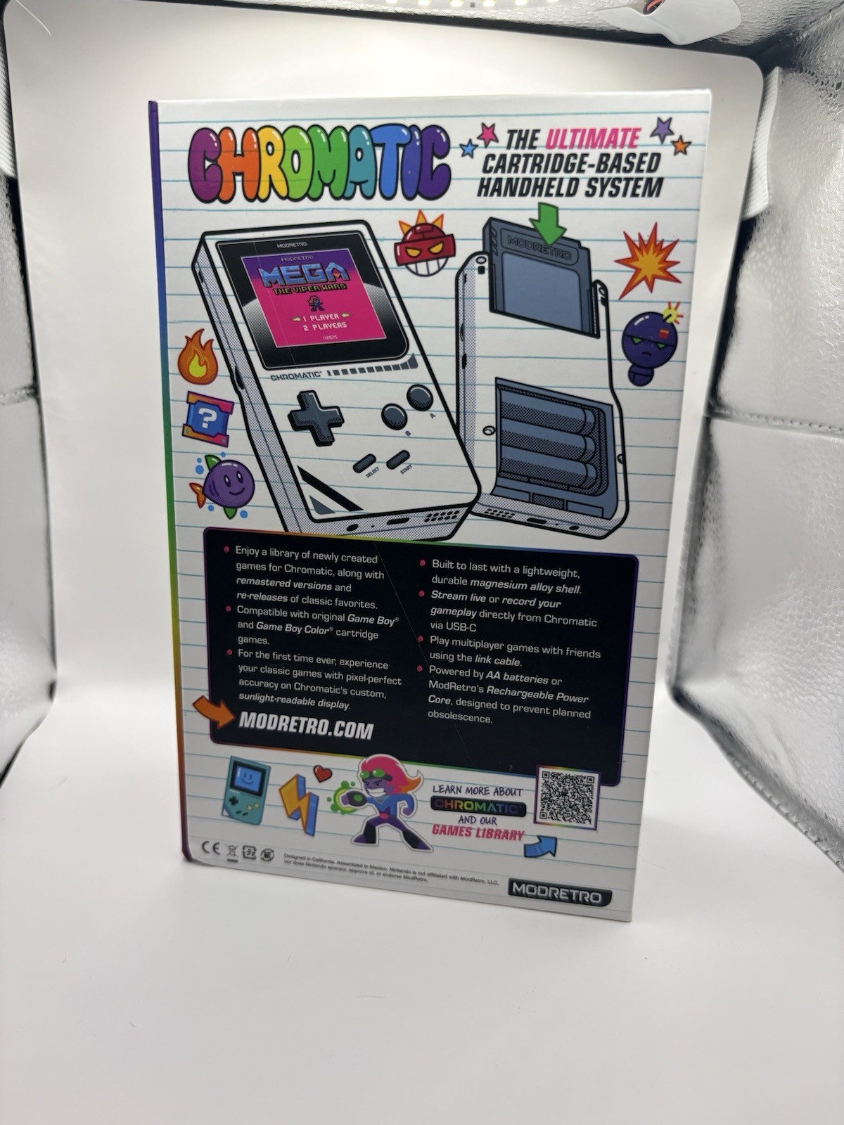 ModRetro Chromatic Yellow Console Bundle Tetris Game + Koss Porta Pro
