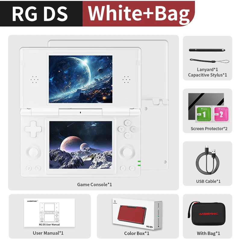Anbernic RG DS Android Handheld, 4″ IPS Dual Screen, WiFi