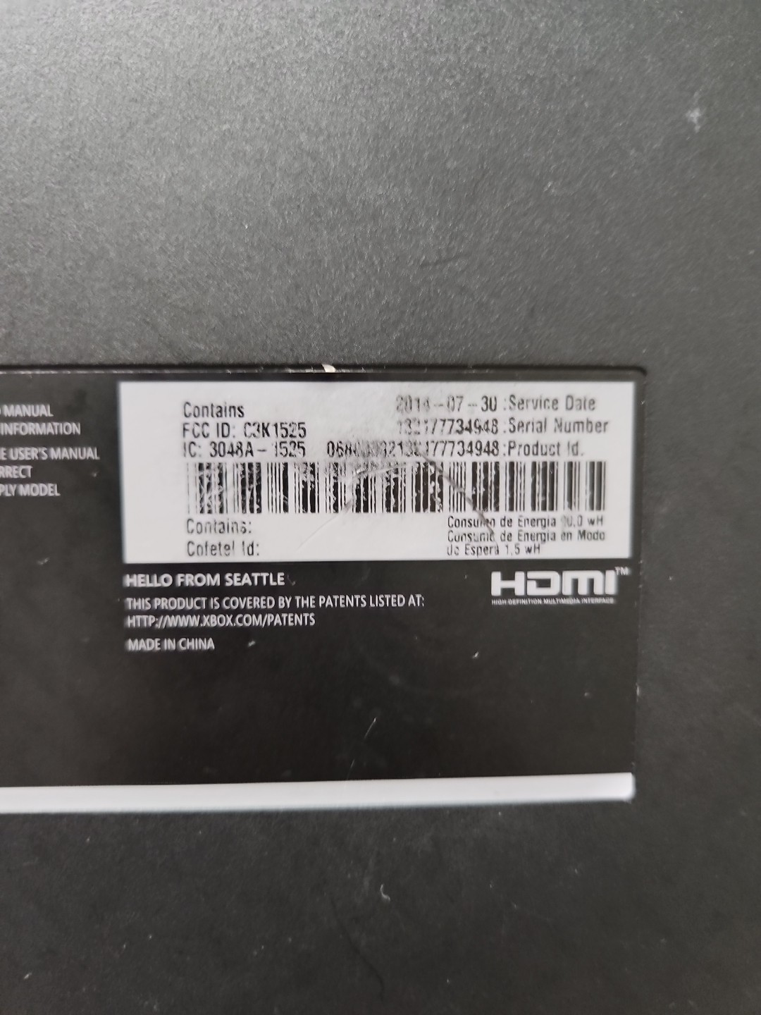 Broken Microsoft Xbox One 500GB Console 1540 Bad Disc Drive & HDMI