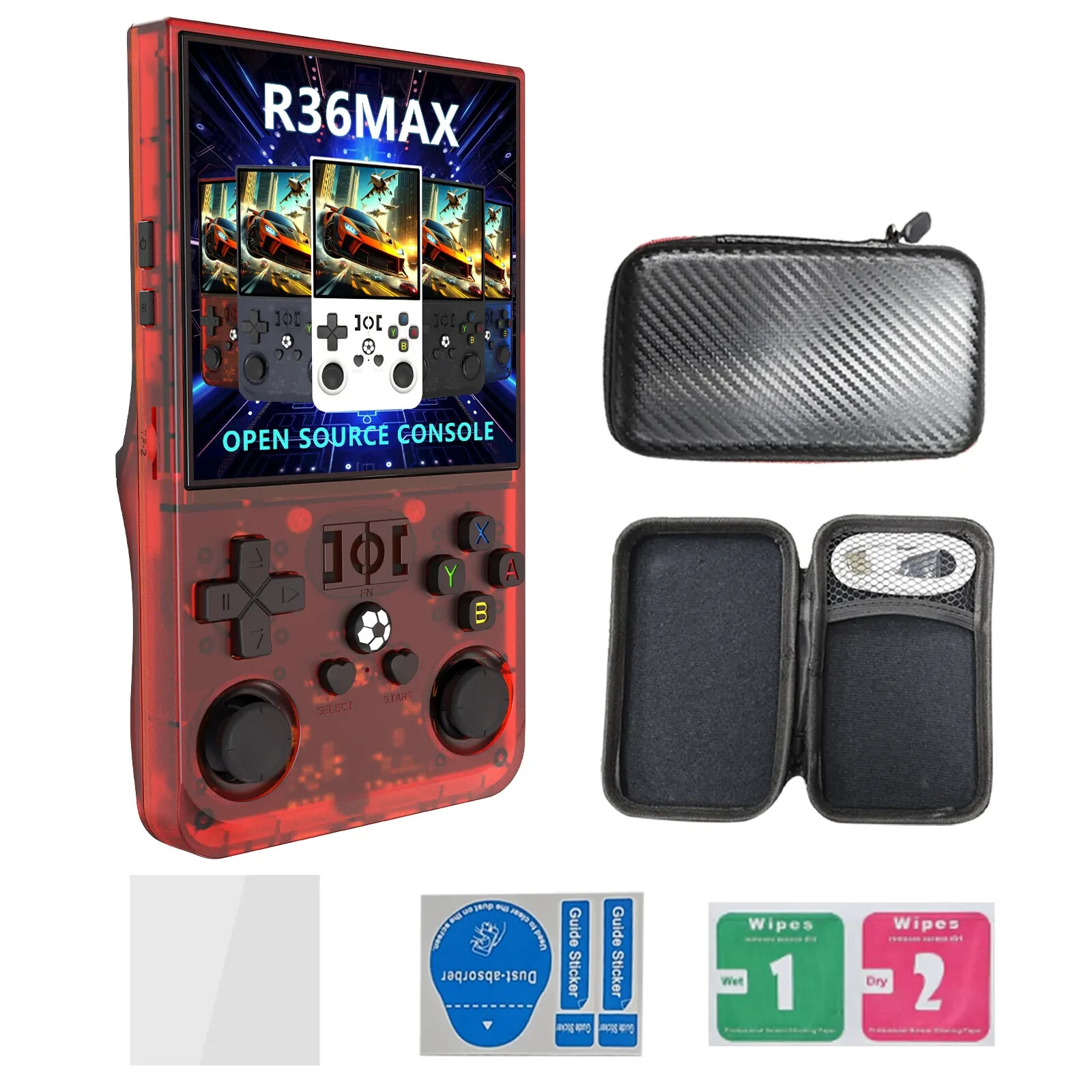 R36 Max 4 Inch IPS Screen Open Source Retro Pocket Handheld Video Game 128GB 22K