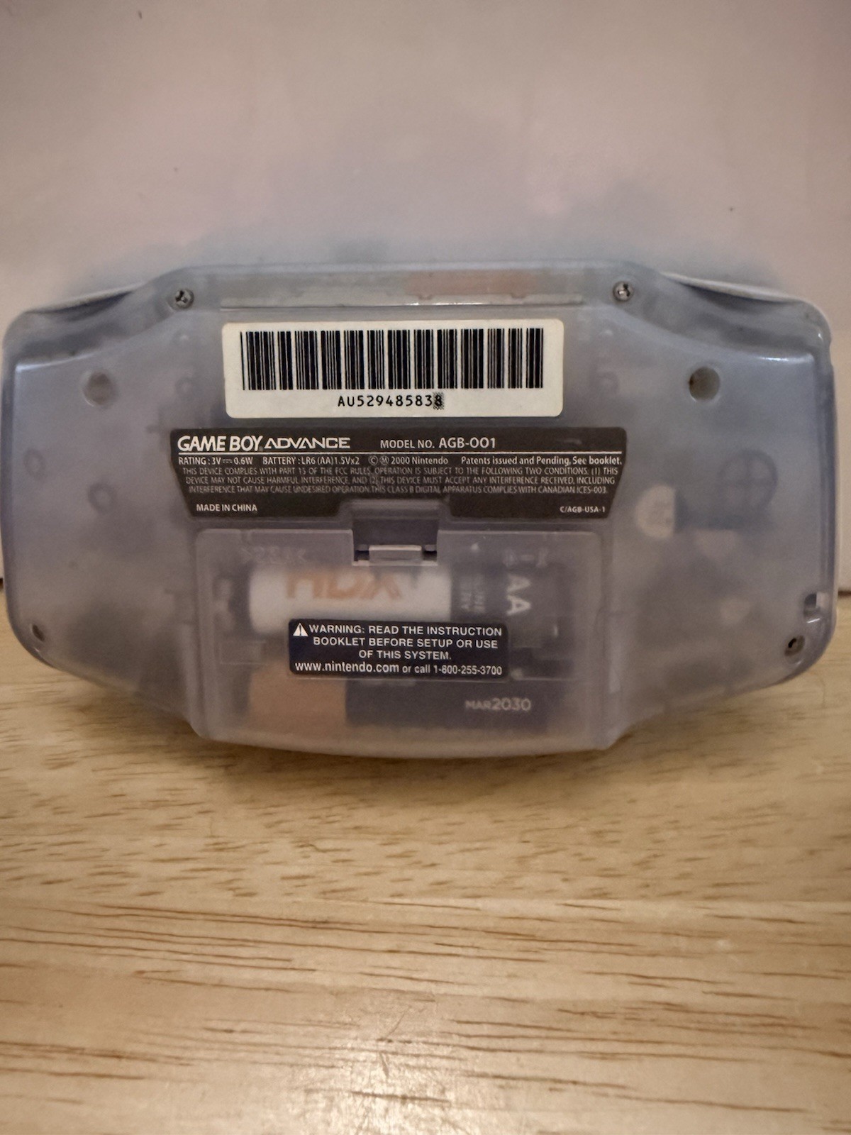 Nintendo Game Boy Advance GBA Glacier Ice Bundle 4 Games Nintendo Zipper Case