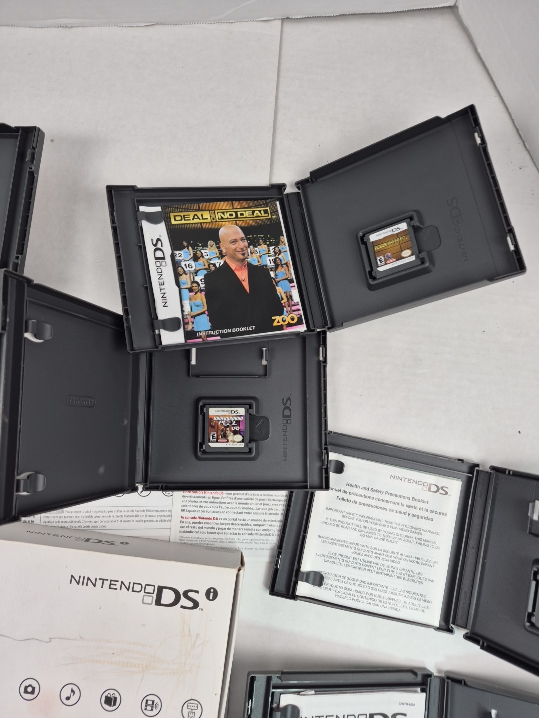 Nintendo DSI Matte Red Handheld System Box Charger Games Tested With Issues