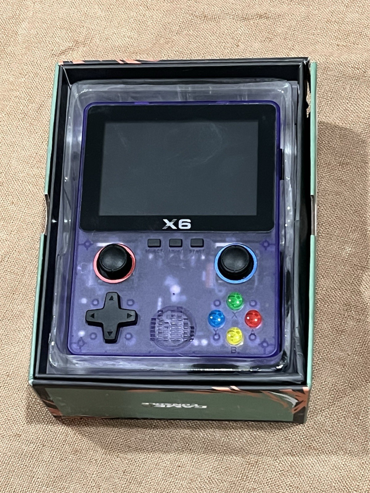 X6 Handheld Game Console 3.5″ Screen, Dual Joystick, 640-480 Resolution, Purple
