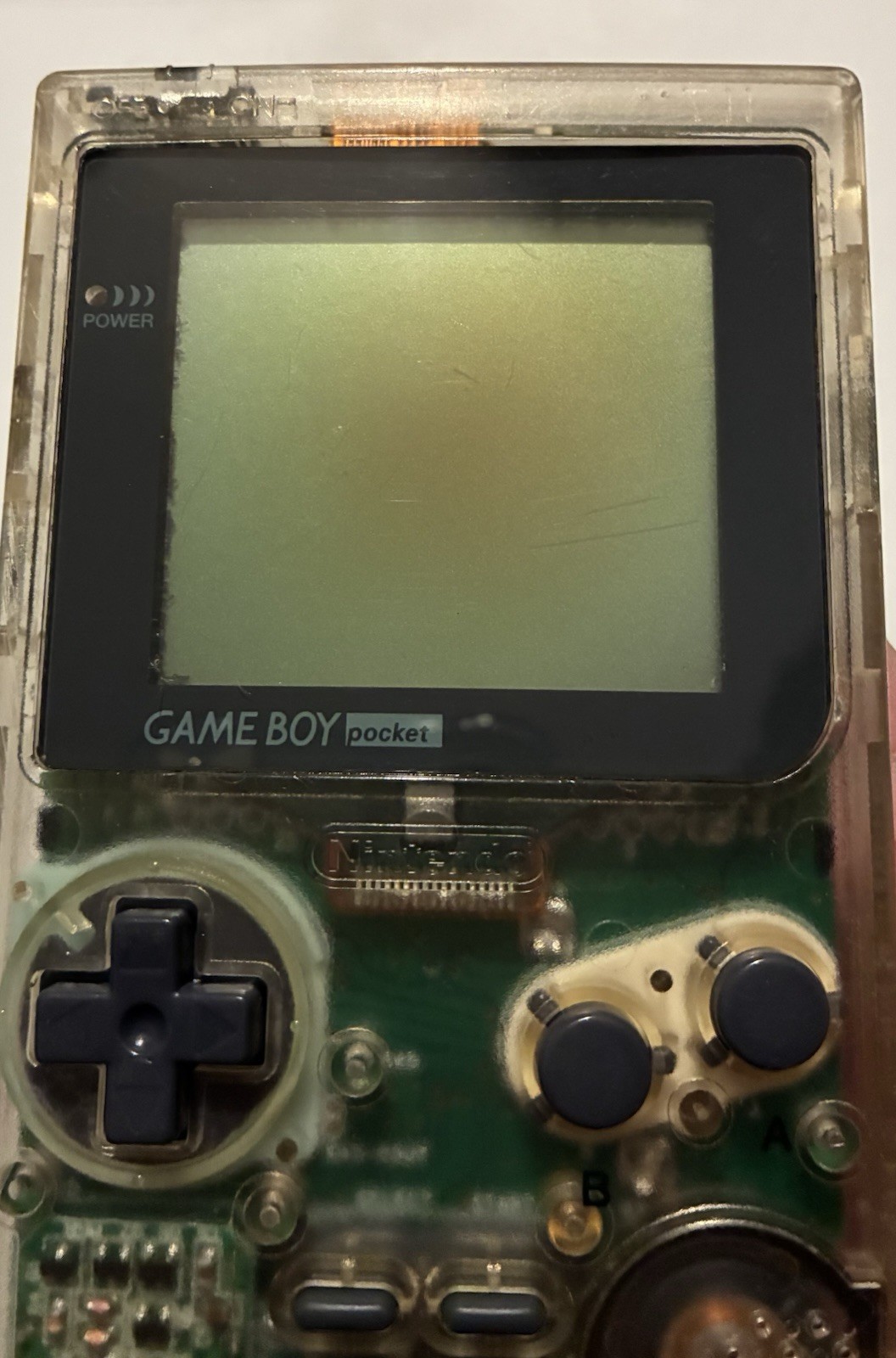 Nintendo Gameboy Pocket Transparent Clear MGB-001 Tested and Working