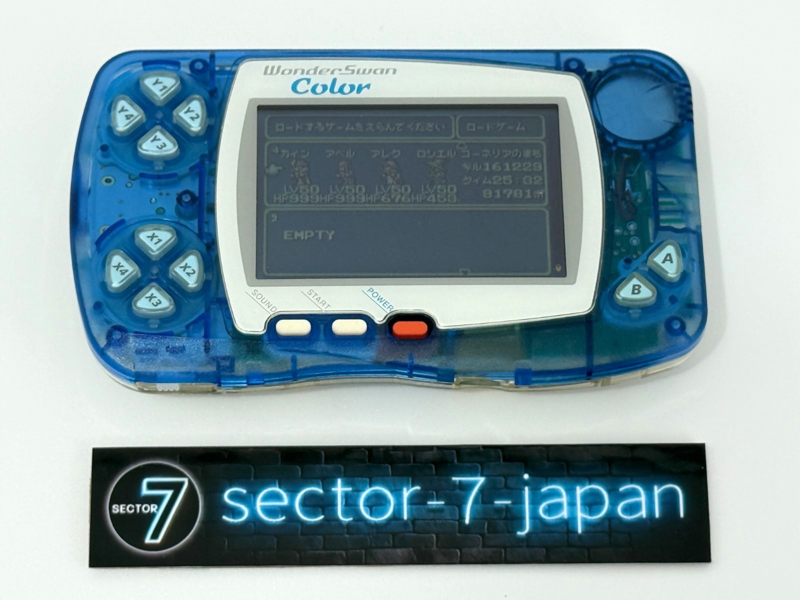Bandai WonderSwan Color Clear Blue WSC-001 Tested Working Good Condition From JP