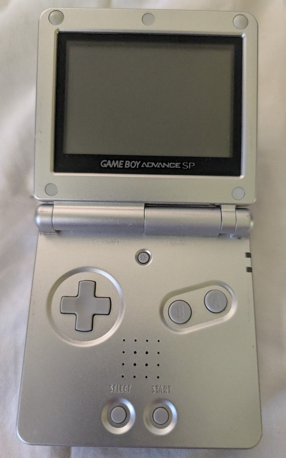 Nintendo GameBoy Advance Silver GBA SP AGS-001 w Charger 2 Games TESTED