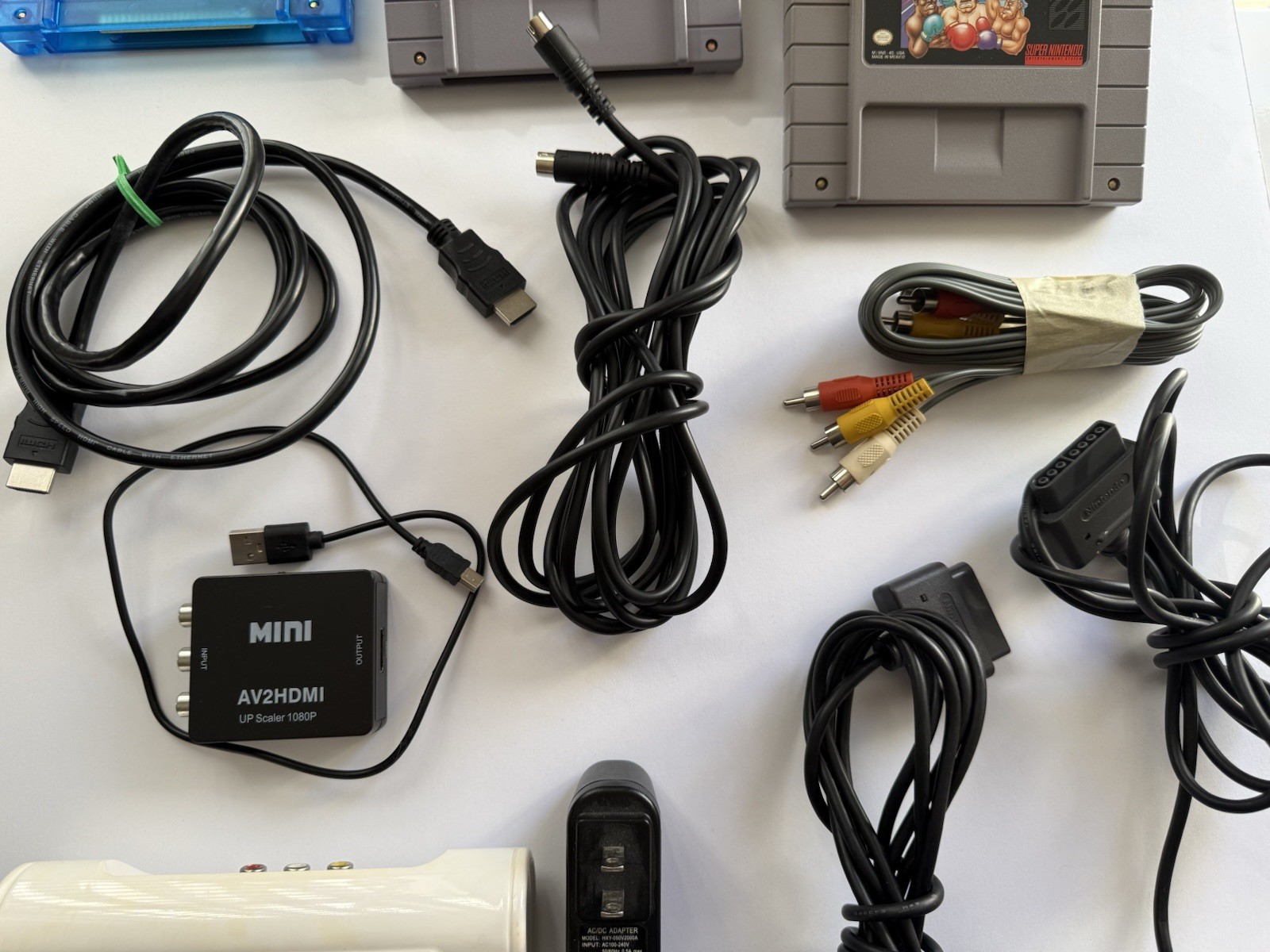 SNES NES RetroDuo BUNDLE! W/ HDMI ADAPTER 2 CONTROLLERS 9 GAMES! TECMO PUNCHOUT!