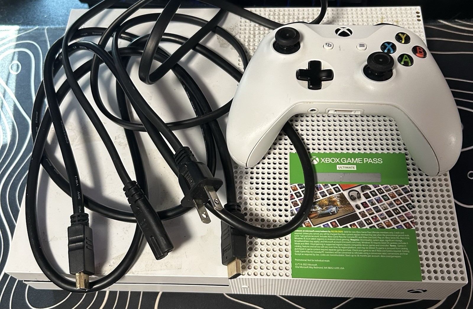 Xbox One S With Original Controller, Wires, and 3-Month Gamepass
