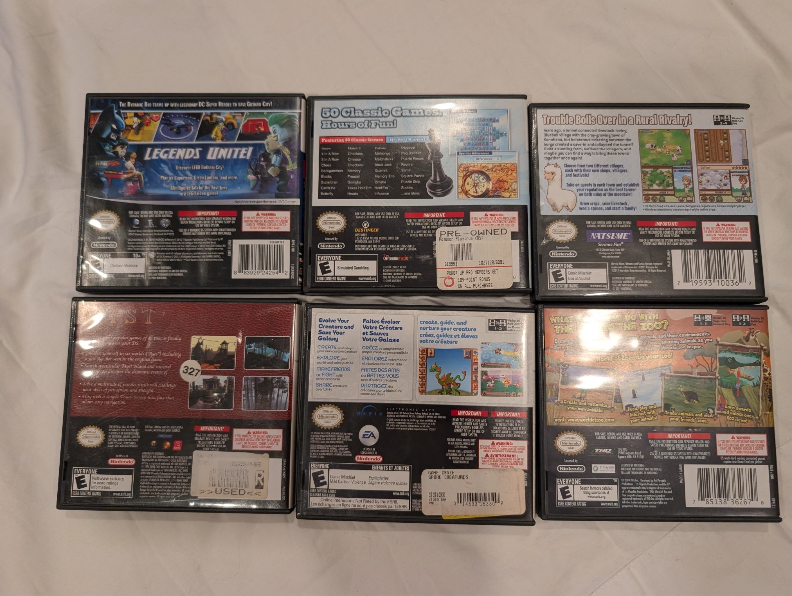 Nintendo DS Coral Pink Handheld with Charger 6 Games TESTED