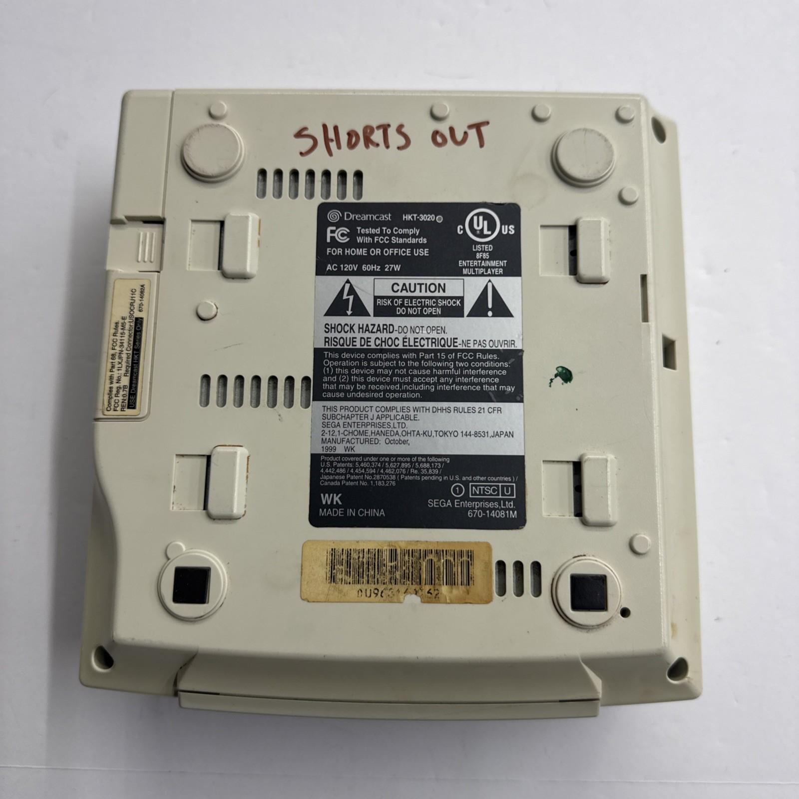 Defective – SEGA Dreamcast Launch Edition Home Console – White Discolored #9