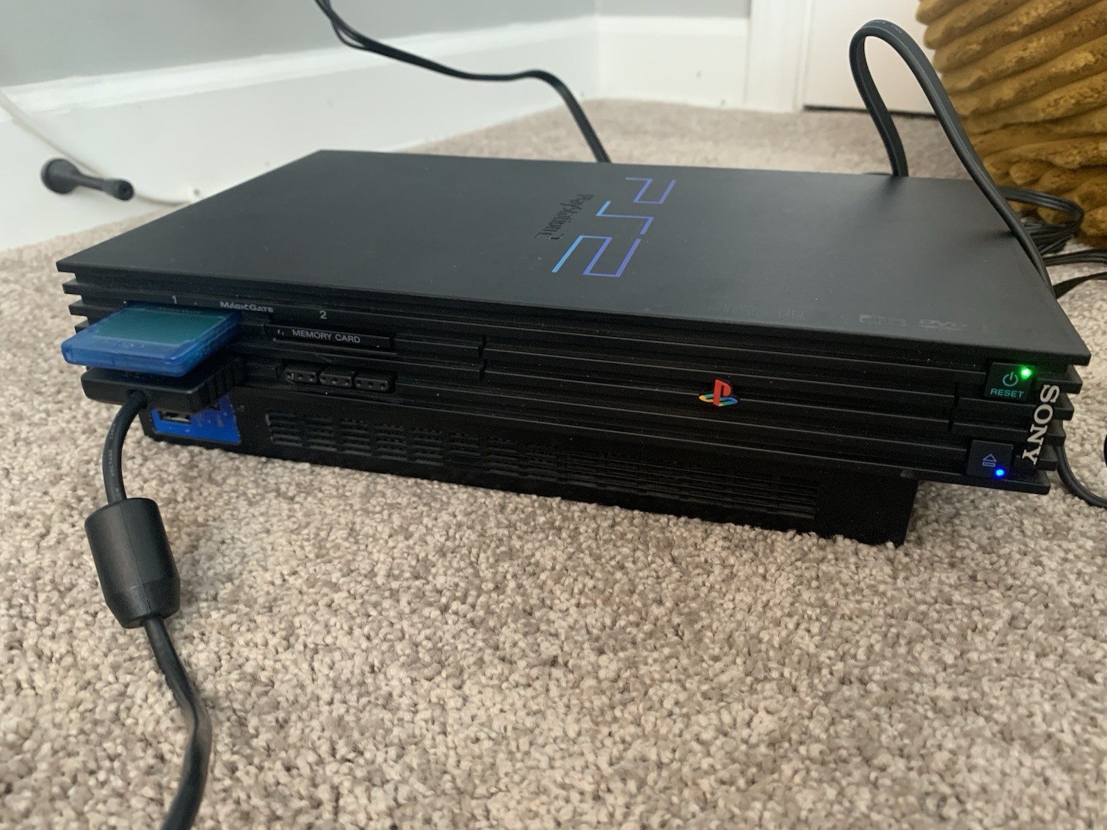 Sony PlayStation 2 Black Fat Console Bundle w/ 2 Controllers, 2 8MB Cards, Box