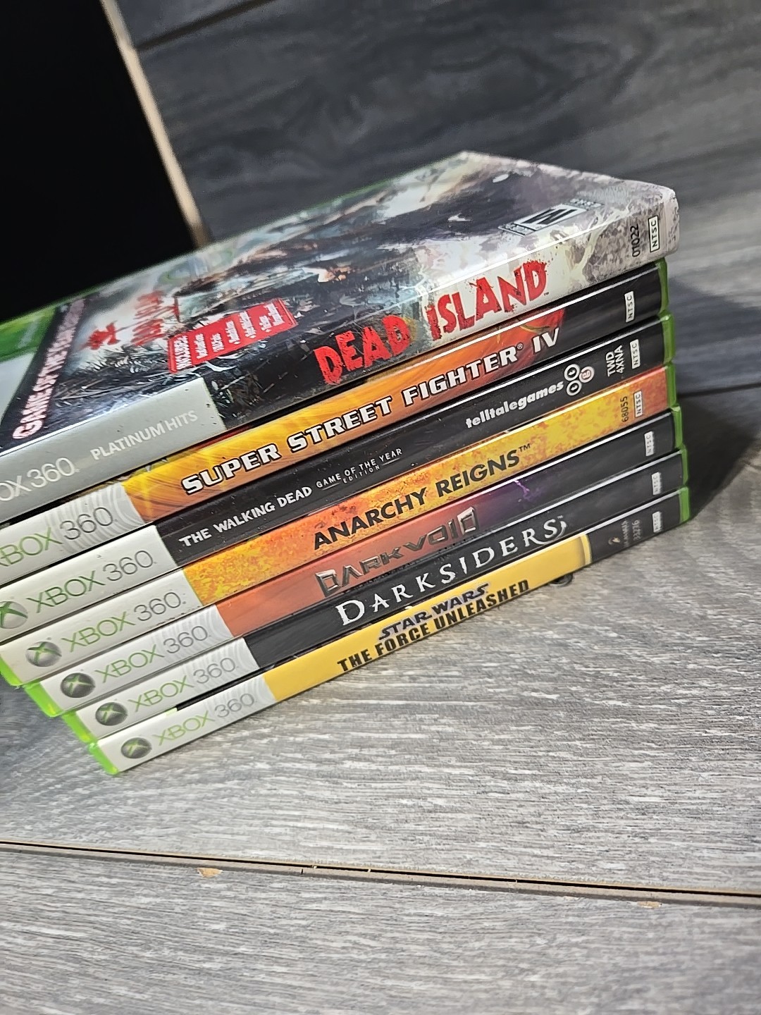 Xbox 360 S Matte 4GB Slim Black Console Bundle W / Cords& 7 Games Tested No Ctrl
