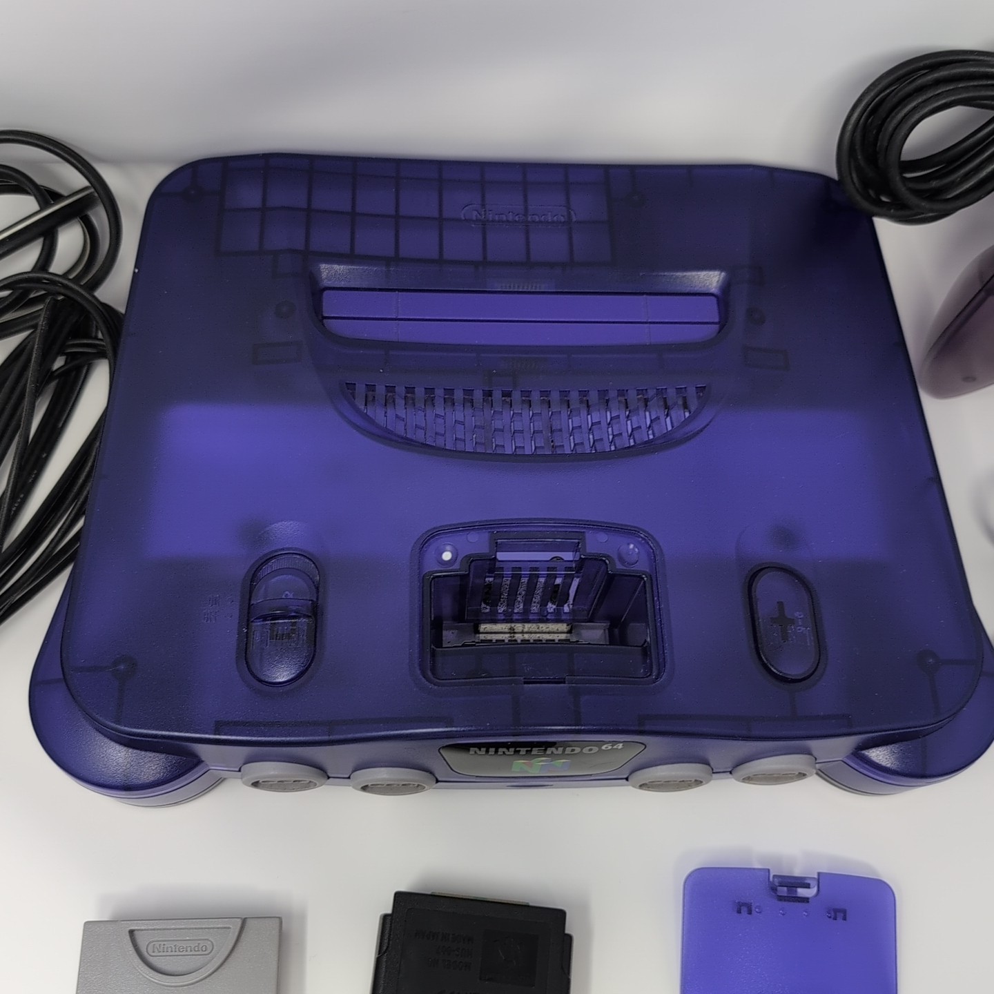 Nintendo 64 Funtastic Grape Console Lot 6 Games 3 Ctrls Exp & Ctrl Pak Gameshark