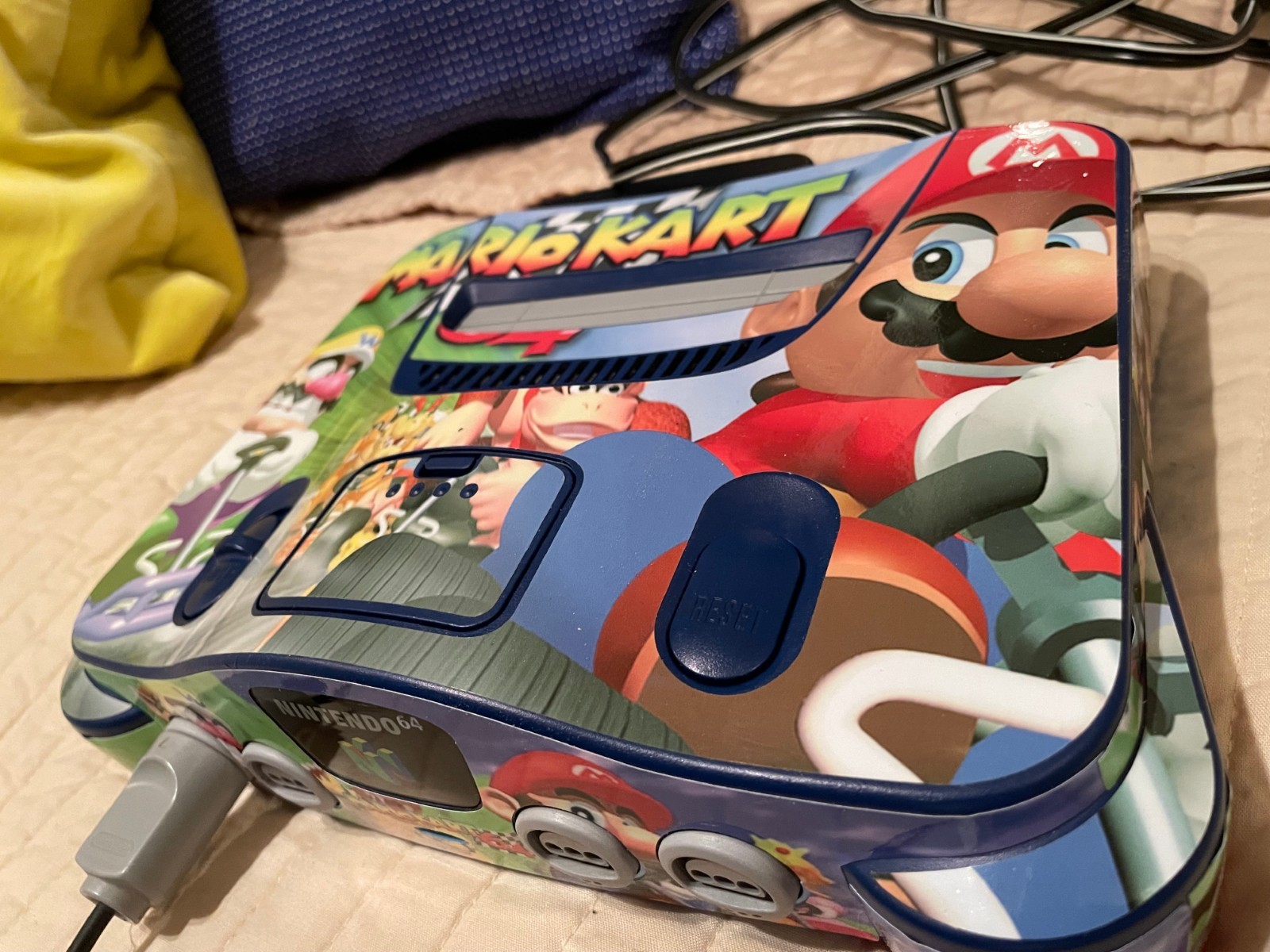 Nintendo 64 Console -Painted Blue/Light Blue/Red SuperMario Kart 3d Decals