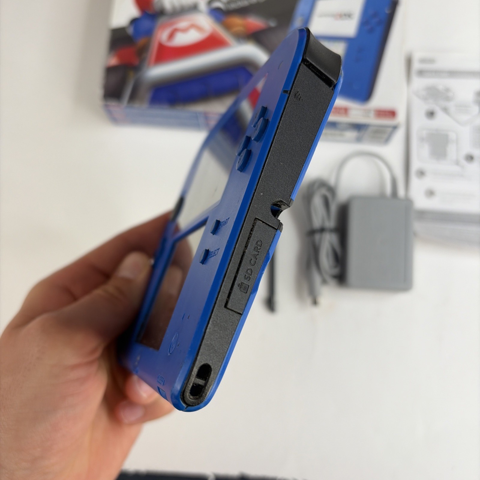 Nintendo 2DS Blue Black System In Original Box W/Charger Stylus US Model