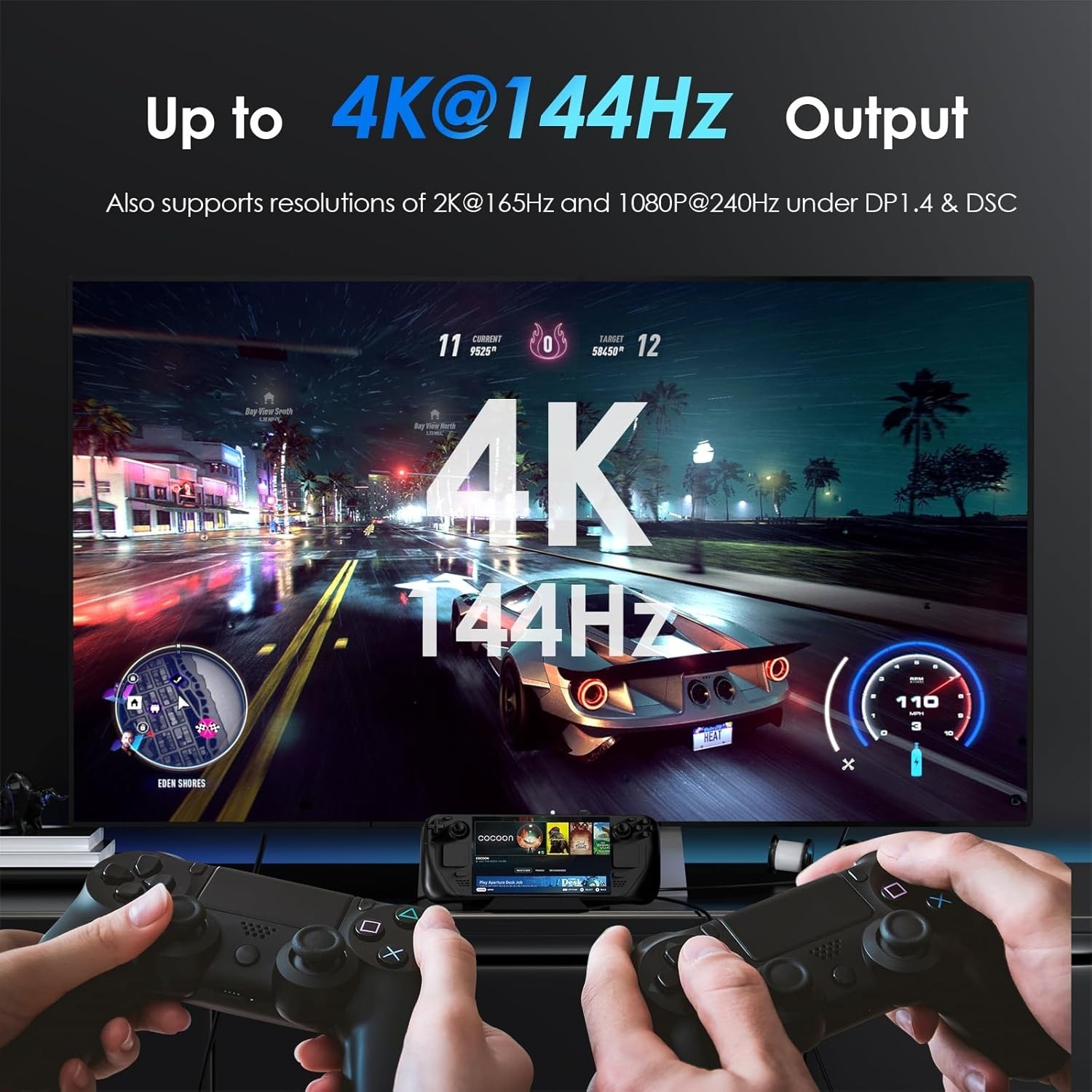 Compact 6-in-1 Docking Station for Steam Deck – 4K HDMI, 100W Charger Included