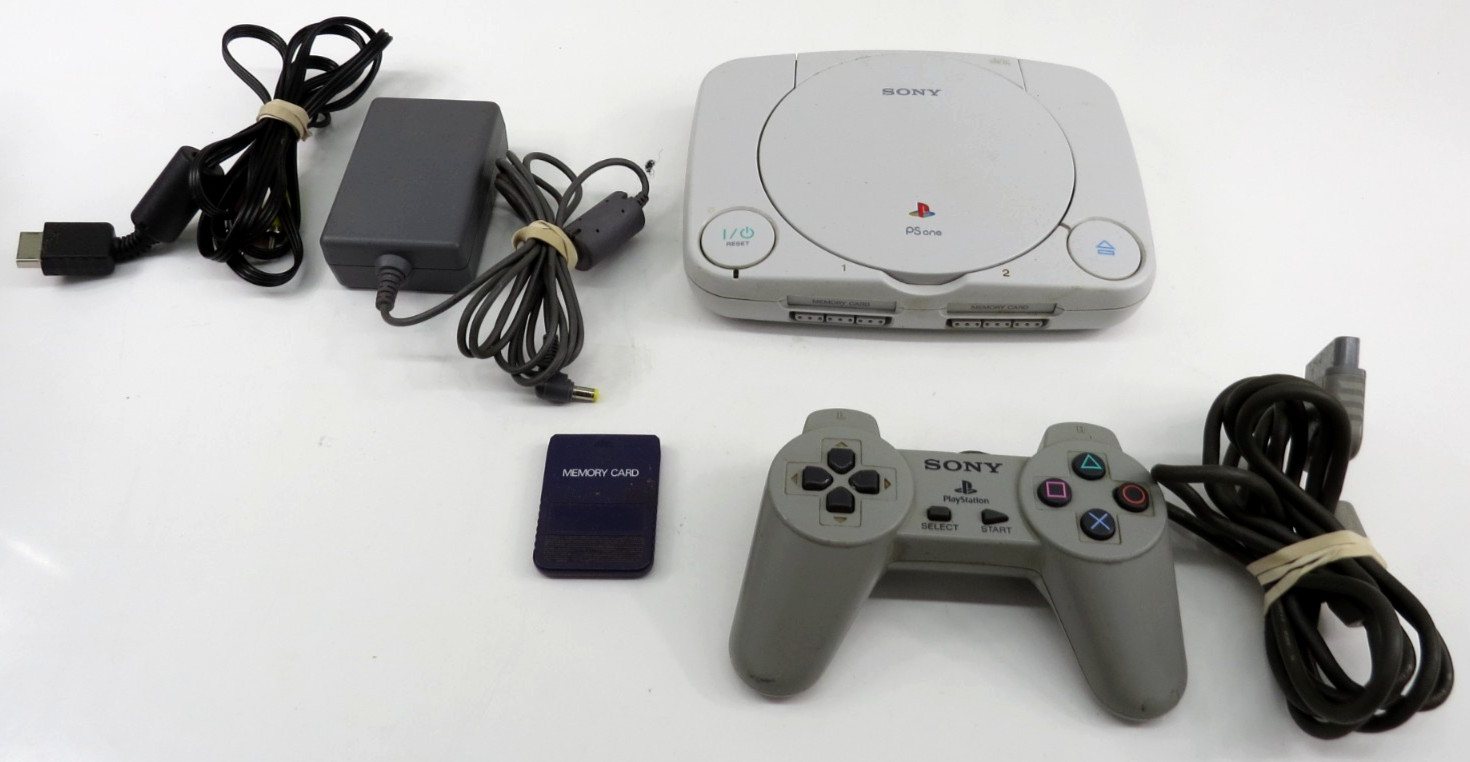 Sony PlayStation 1 PSOne White Game Console W/Controller, Cables & Memory Card