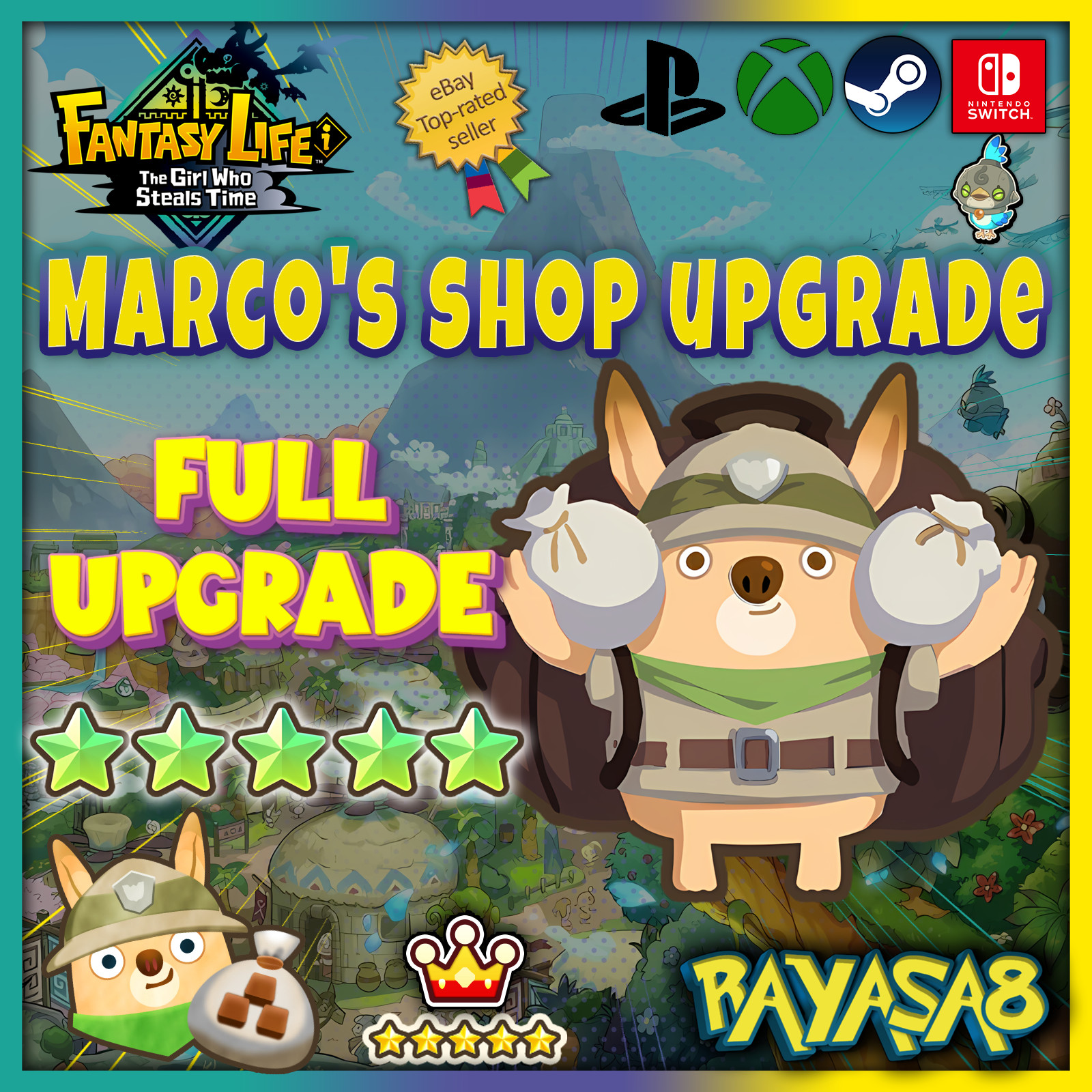 🛍️ Fantasy Life i – Marco’s Shop Full Upgrade (Lv.5) | All Materials Included