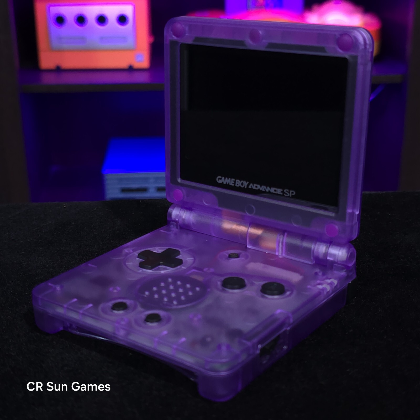 Clear Purple Nintendo Game Boy Advance GBA SP IPS V2 And USB-C
