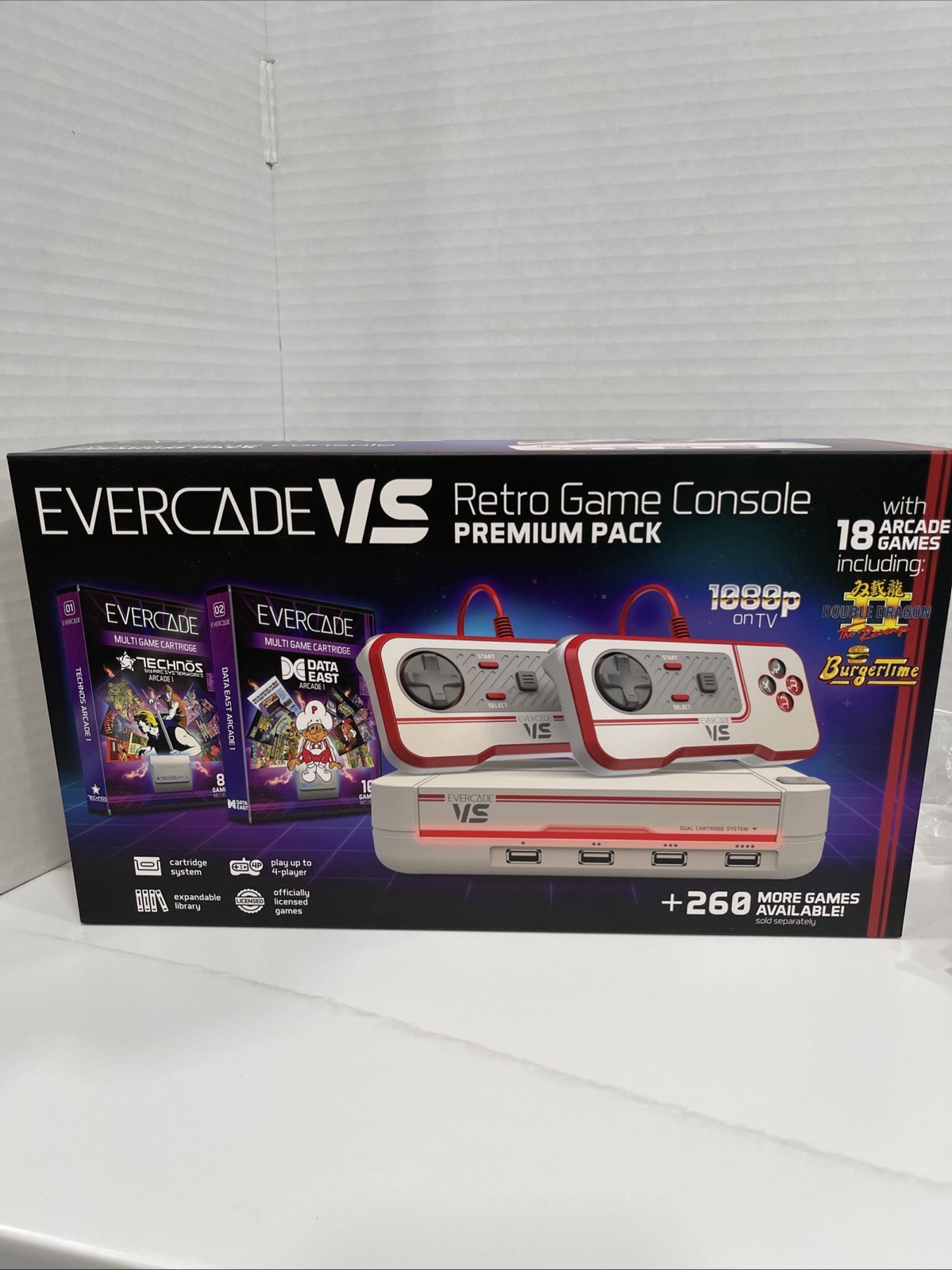 Blaze Evercade VS Premium Pack Retro Game Console VGC Controller Manual READ