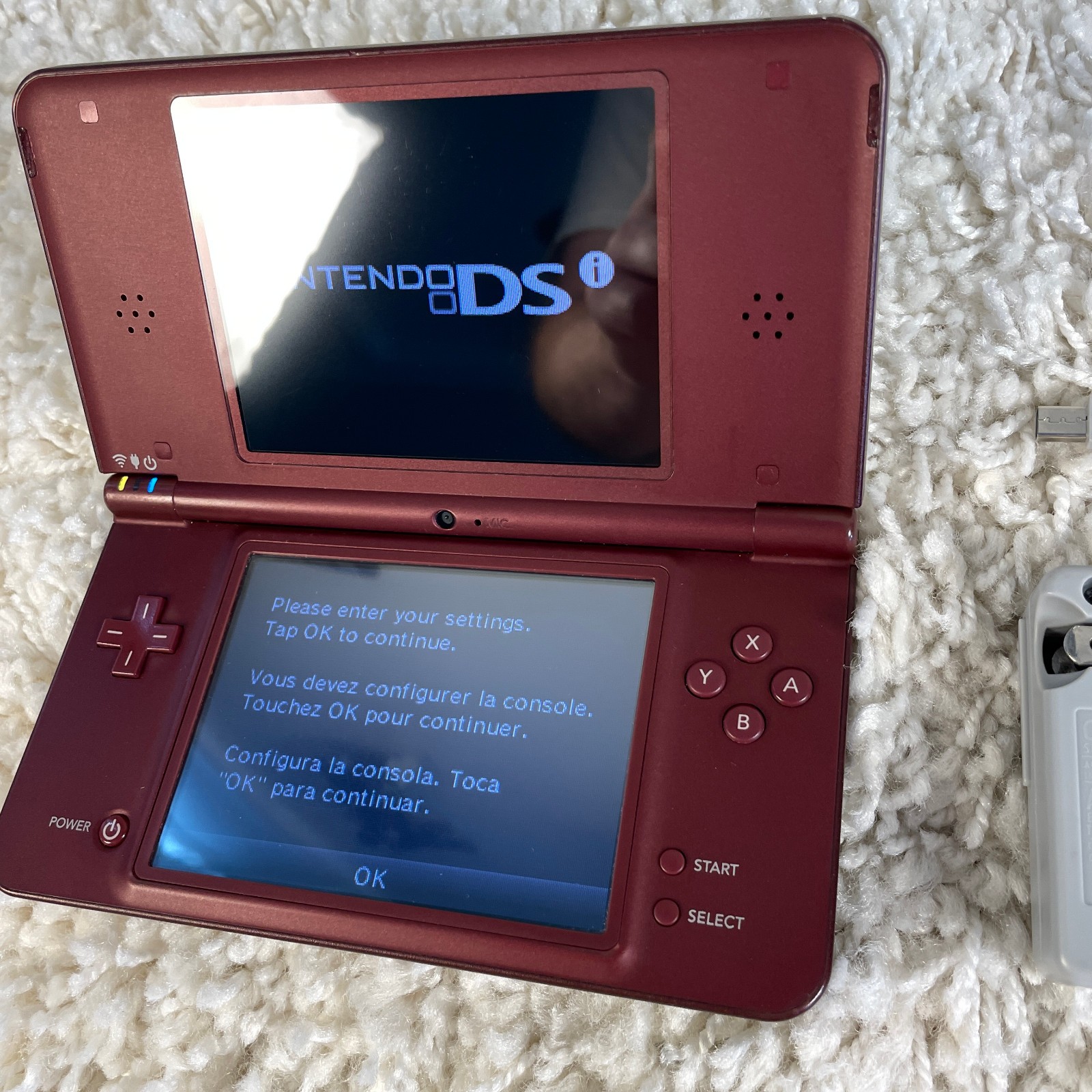 Nintendo DSi XL Red Burgundy Handheld Console System UTL-001 Tested