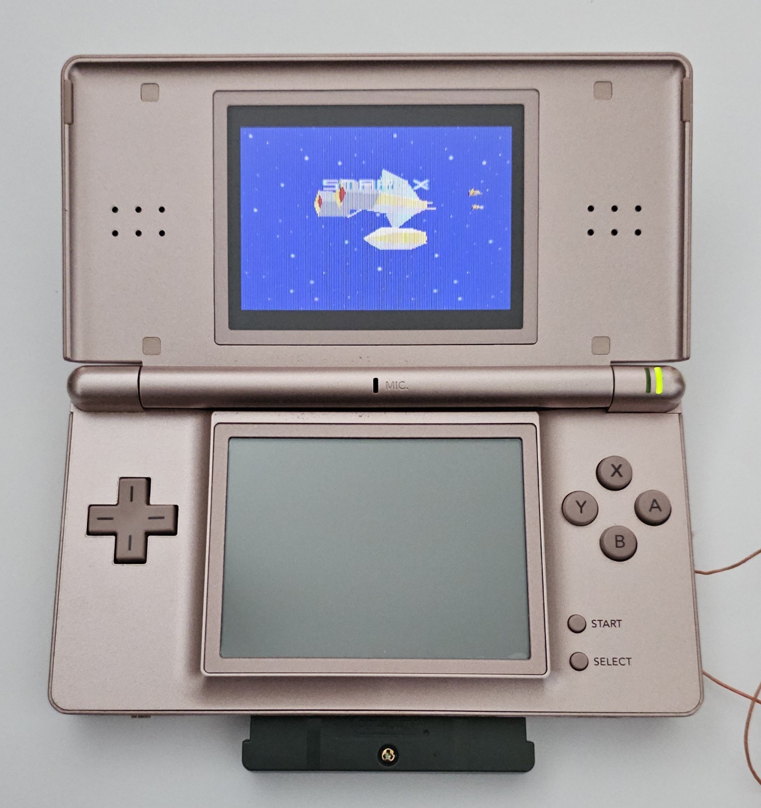 Nintendo DS Lite Nintendogs Console Metallic Rose with charger and extras