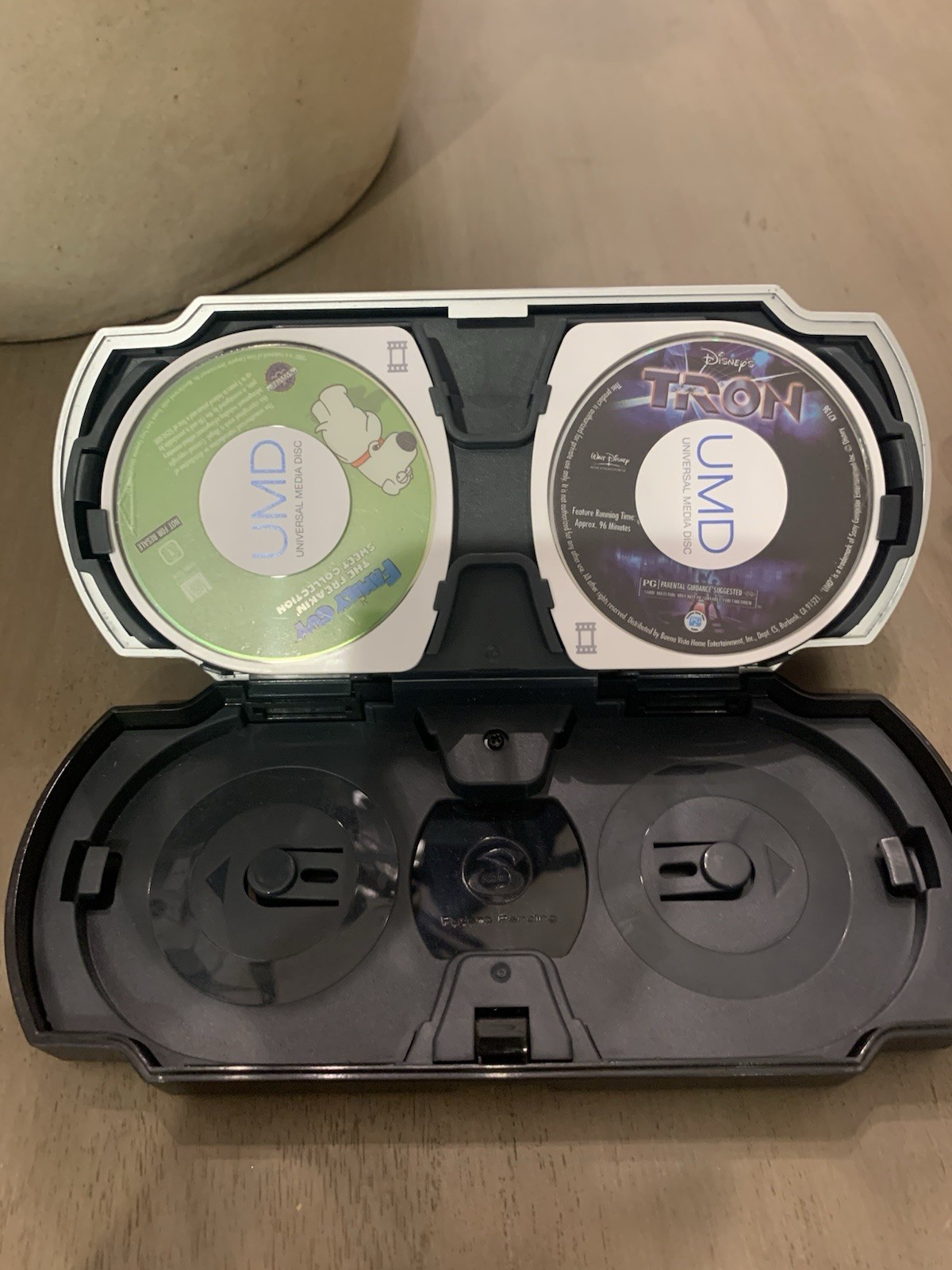 PSP Slim 2001 Silver With Travel Cases Tron And Family Guy