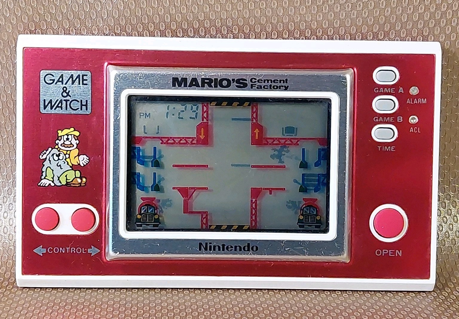 Nintendo Game & Watch Mario’s Cement Factory Handheld Console Works