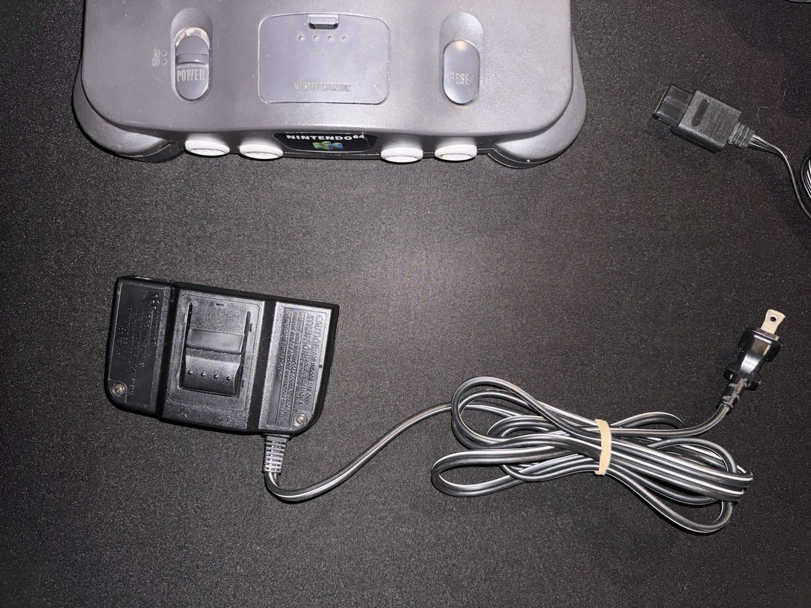 Nintendo 64 N64 Console Bundle Charcoal Gray Tested OEM Controller Works
