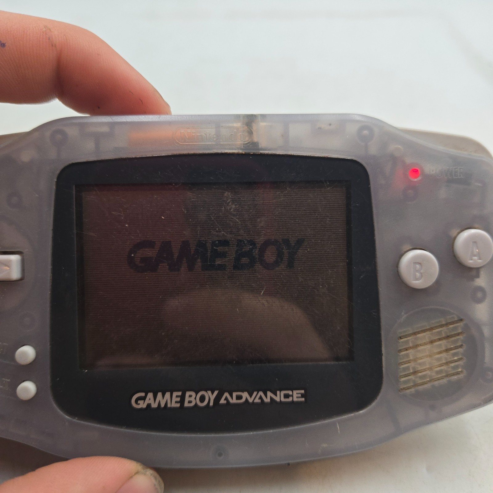 Nintendo Game Boy Advance GBA Glacier Handheld Console Tested & Working – read