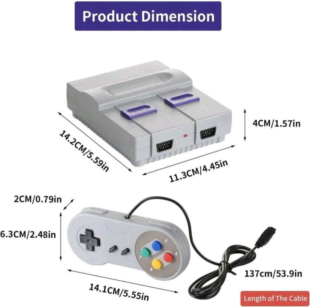 Super Mini SNES SN-02 retro NES hdmi TV game console w/ 821 classic games NEW