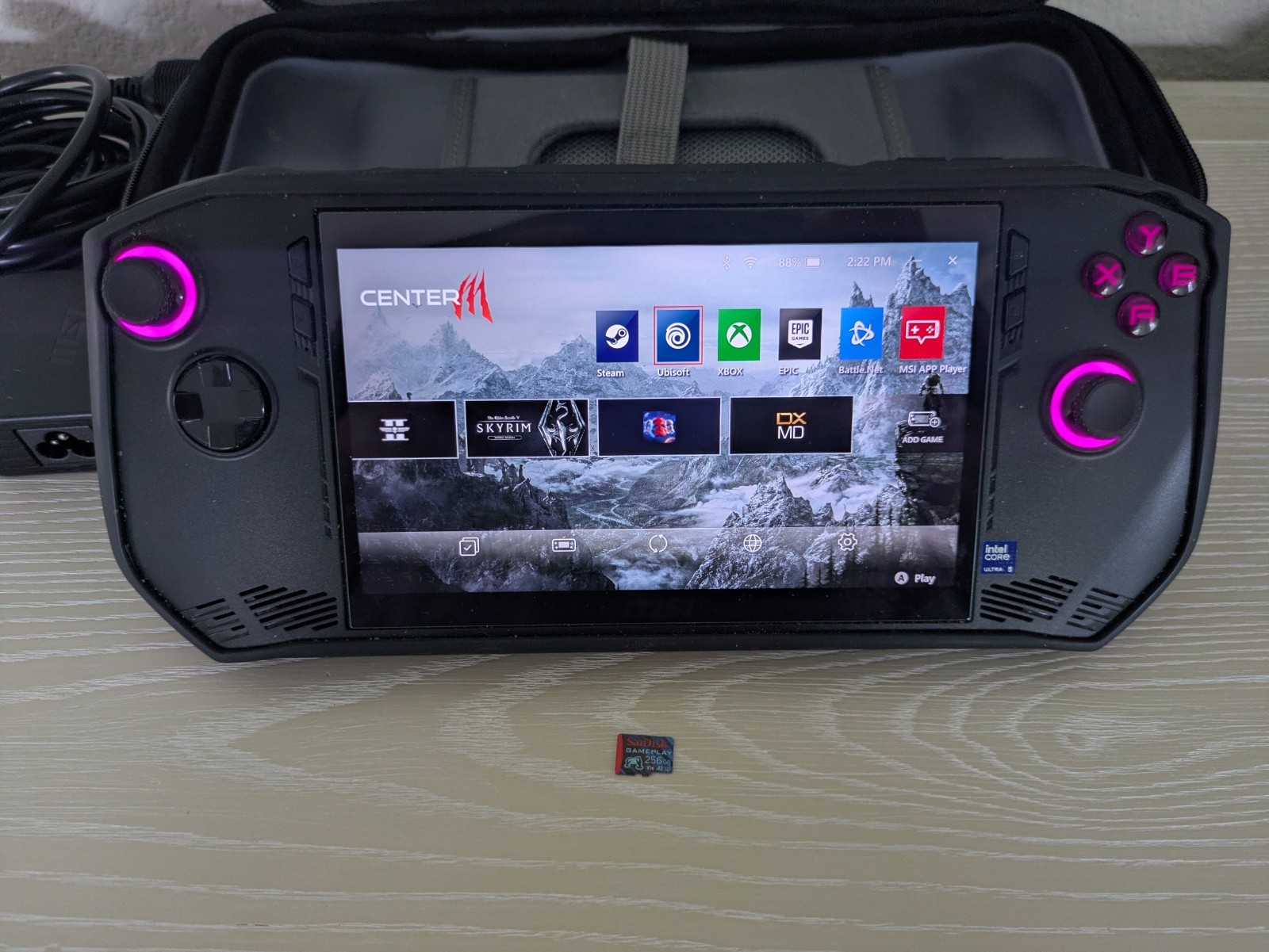 MSI Claw 7 Handheld PC w/ Case, Charger & 256GB microSD.