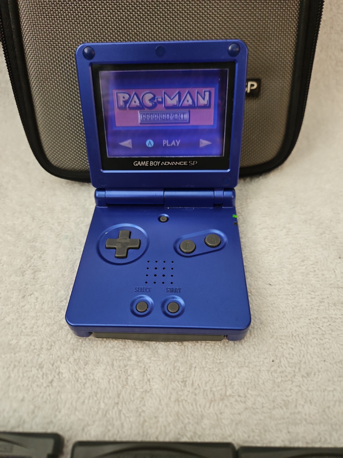 Nintendo Game Boy Advance SP AGS-001 Blue w/ Charger, 15 Games, Case