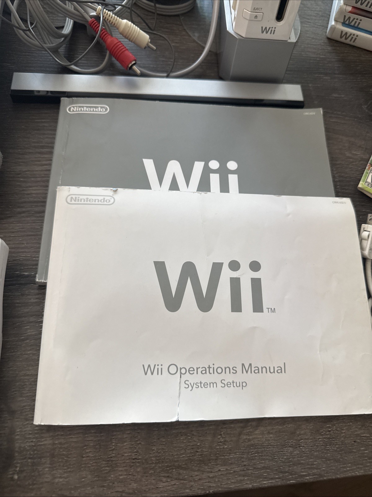 Nintendo Wii Console 2 Controllers Wheels Manuals 15 Games – READ Description