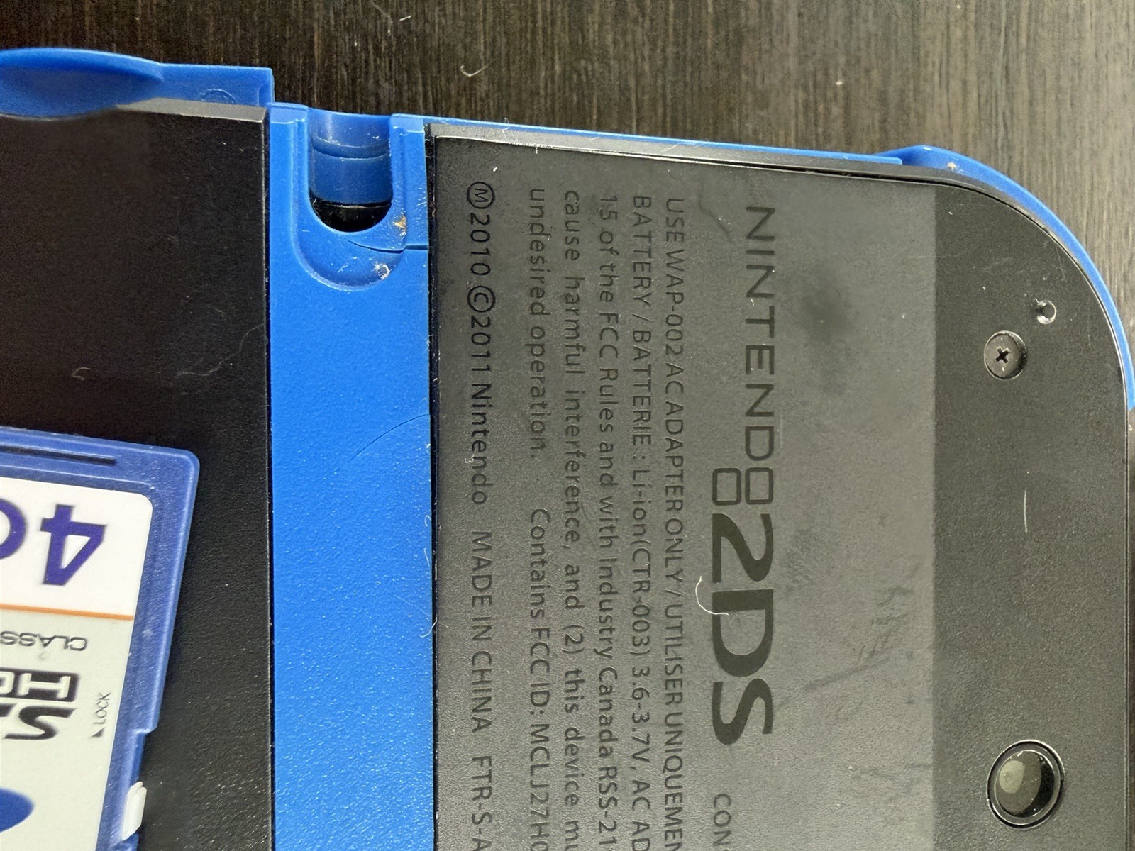 Nintendo 2DS Black/Blue Console w/ Charger & 4GB SD Card Tested READ