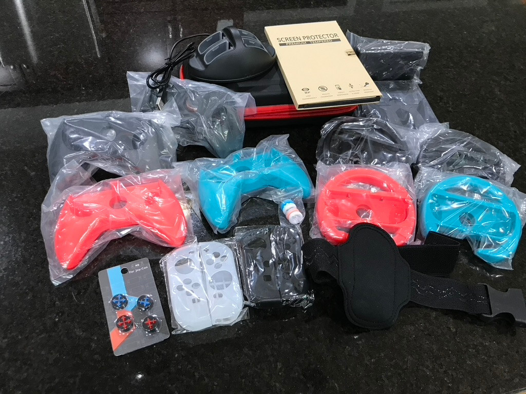 Arisll Family Bundle for Nintendo Switch Carry Case, Screen Protector and MORE