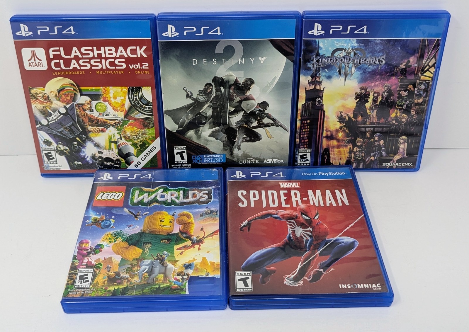 Playstation 4 PS4 500MB Black Console Bundle w/ 5 Games – Spider-Man- Tested!
