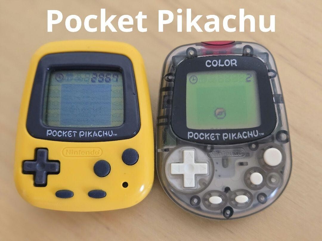 Pocket Pikachu Color Yellow ＆ Clear 2 set Pedometer Pokemon Used Tested Japan