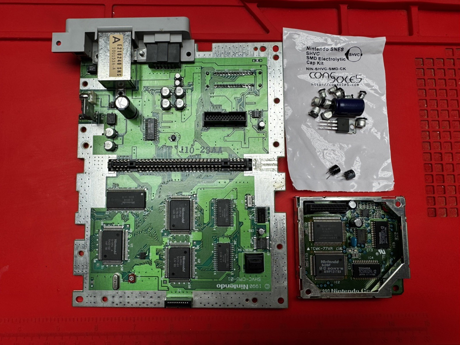 SNES SHVC-01 Voultars Edge Enhancer -Full Recap-New 7805s VR-New Shell Multi LED