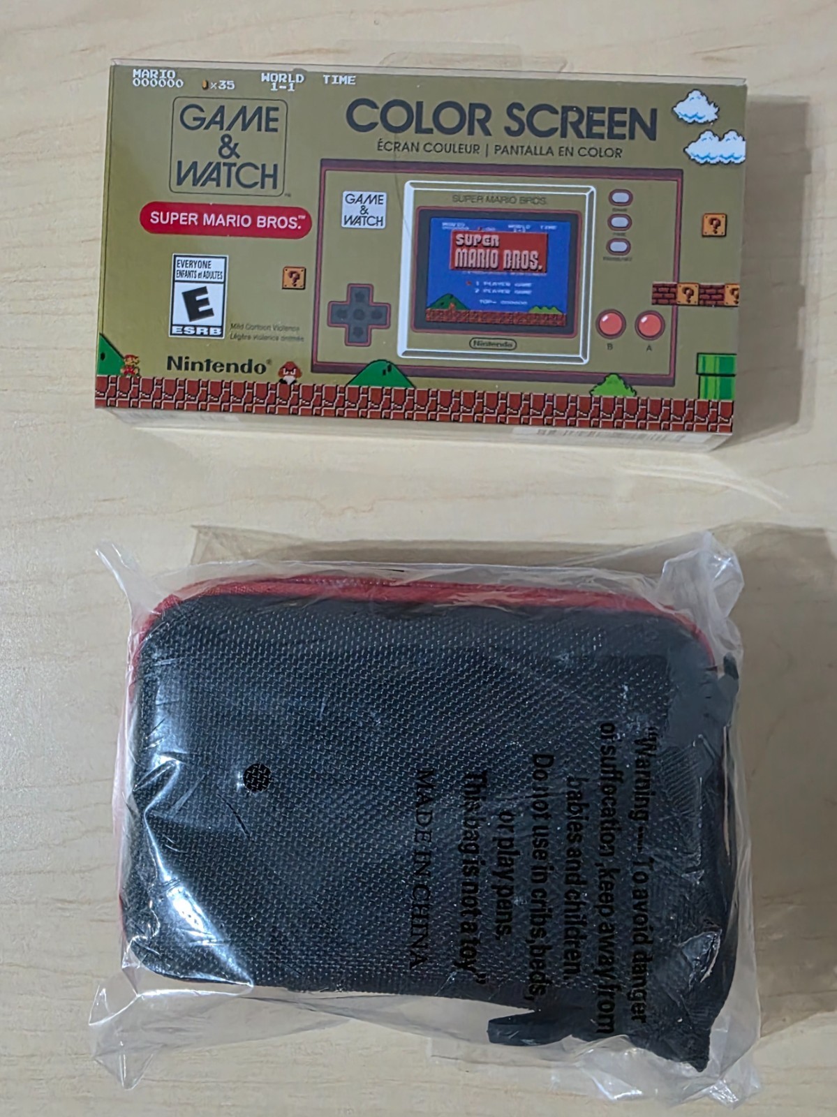 New Sealed Nintendo Game & Watch Color Screen Super Mario Bros & Hard Shell Case