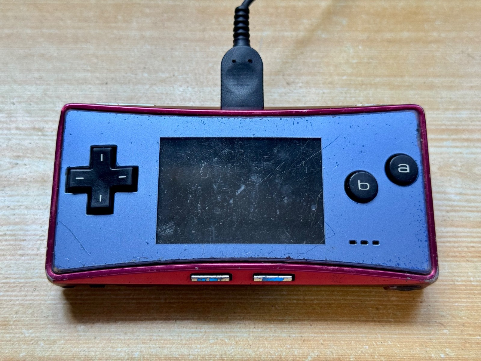 Nintendo Gameboy Micro OXY-001 Pearl Ocean Ice Blue/Red Handheld System Console
