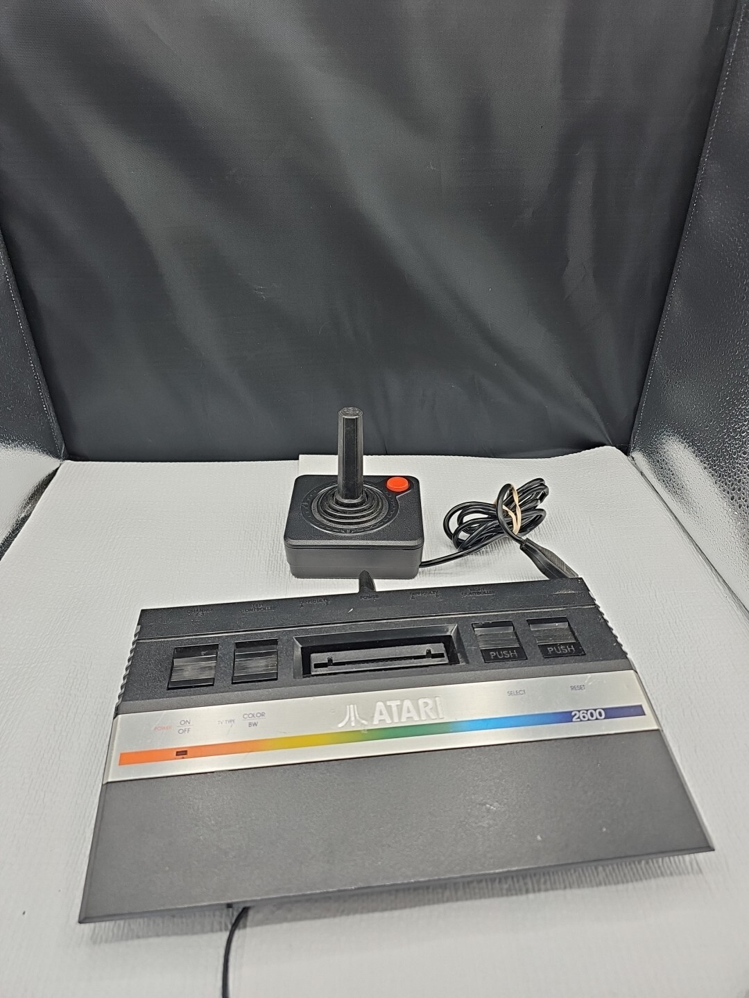 Atari 2600 Jr. Console w/ Joystick Controller & Atari AC Adapter POWERED ON ONLY