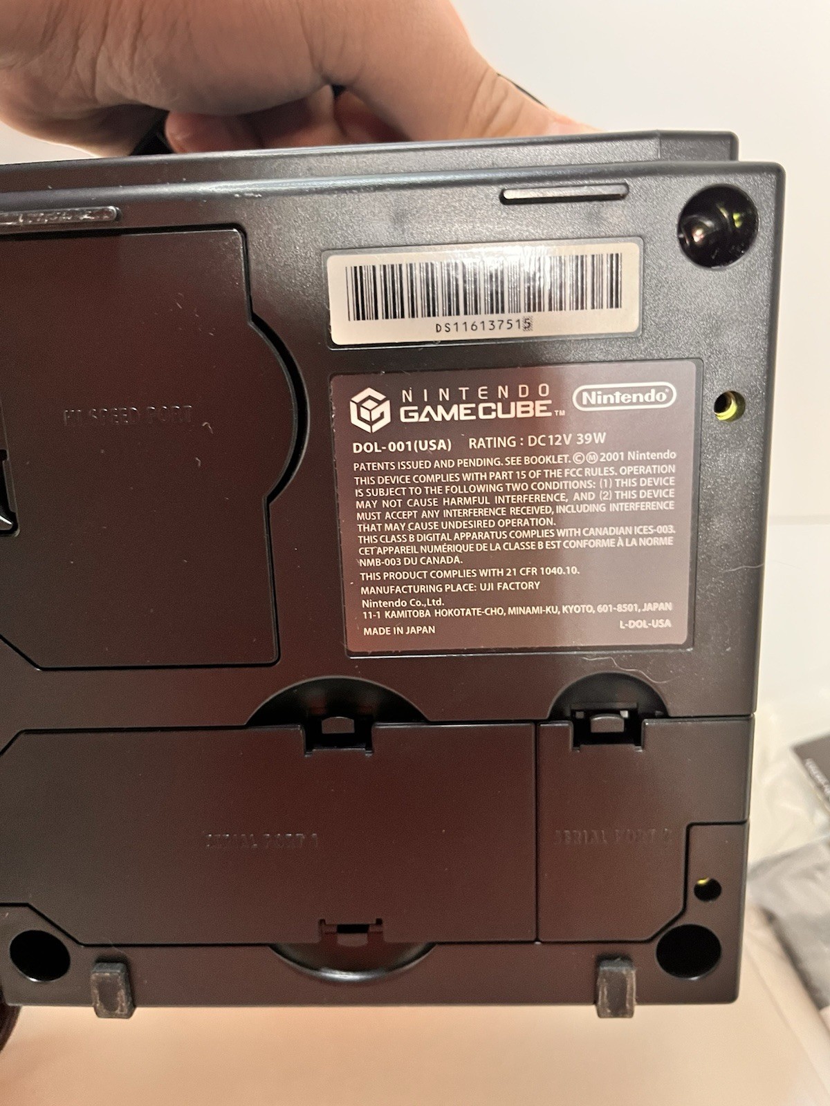 Nintendo GameCube DOL-001 Black Console Original Box & Cables (no controller)