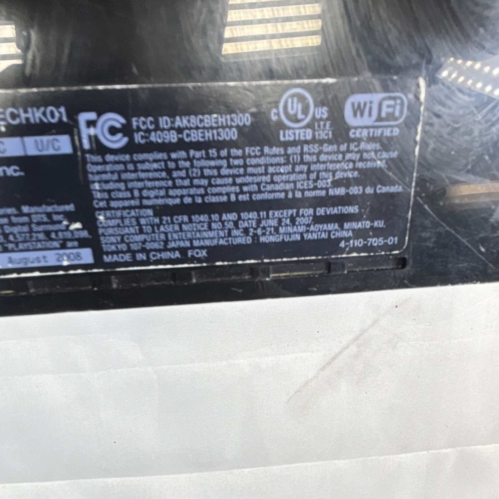 Sony PlayStation 3 CECHK01 Home Console NTSC-U/C Wi-Fi Black 2008